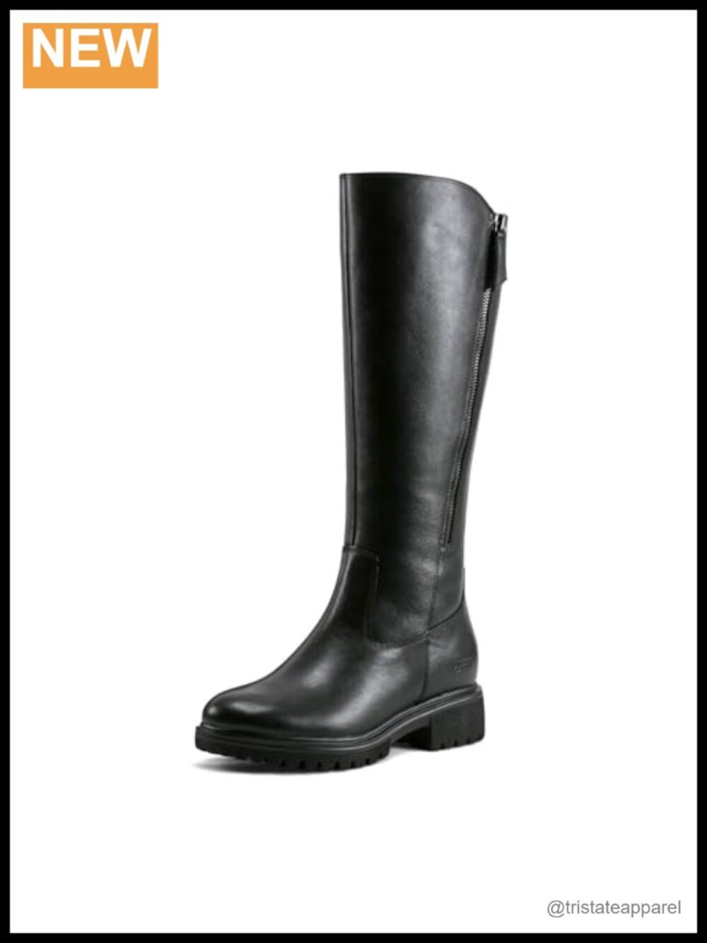 Knee High Wide Calf Leather Boots Comfortable Cushioned